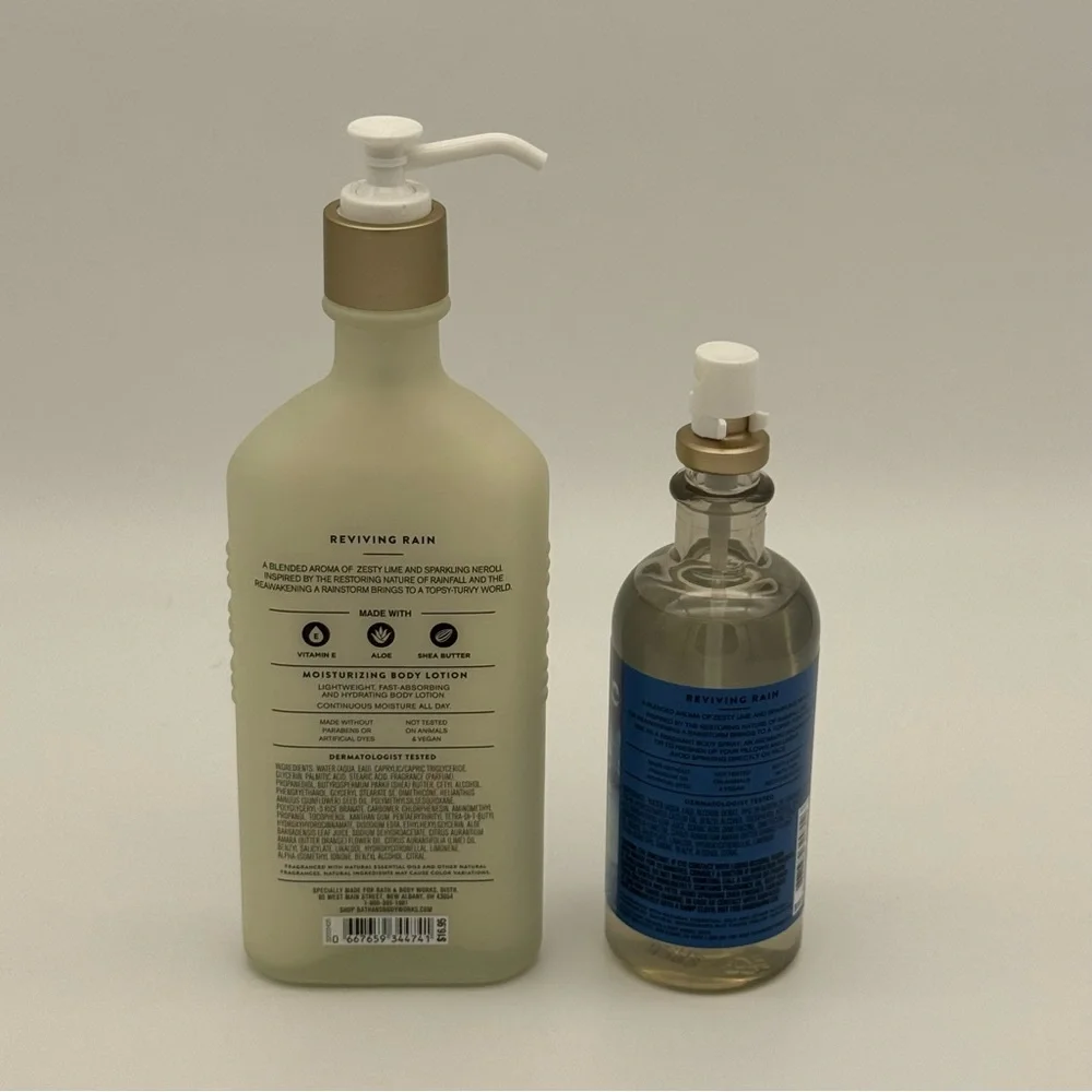 Bath & Body Works Reviving Rain Aromatherapy Lotion & Essential Oil Spray NWT